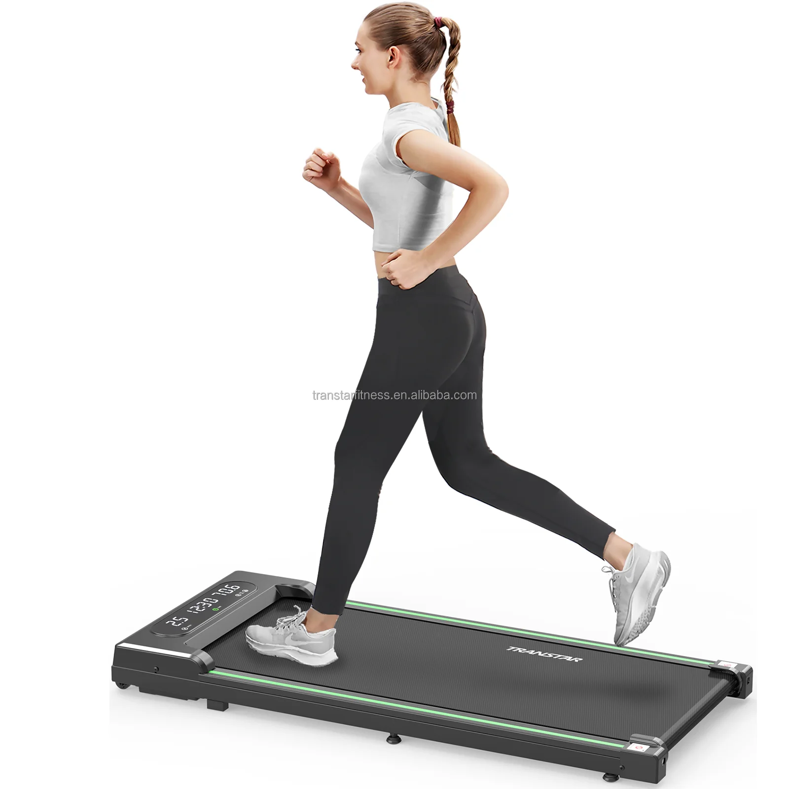 2 in 1 Foldable Running Machine Portable Under Desk Walking Pad Electric Treadmill with Remote Control for Home Office Gym