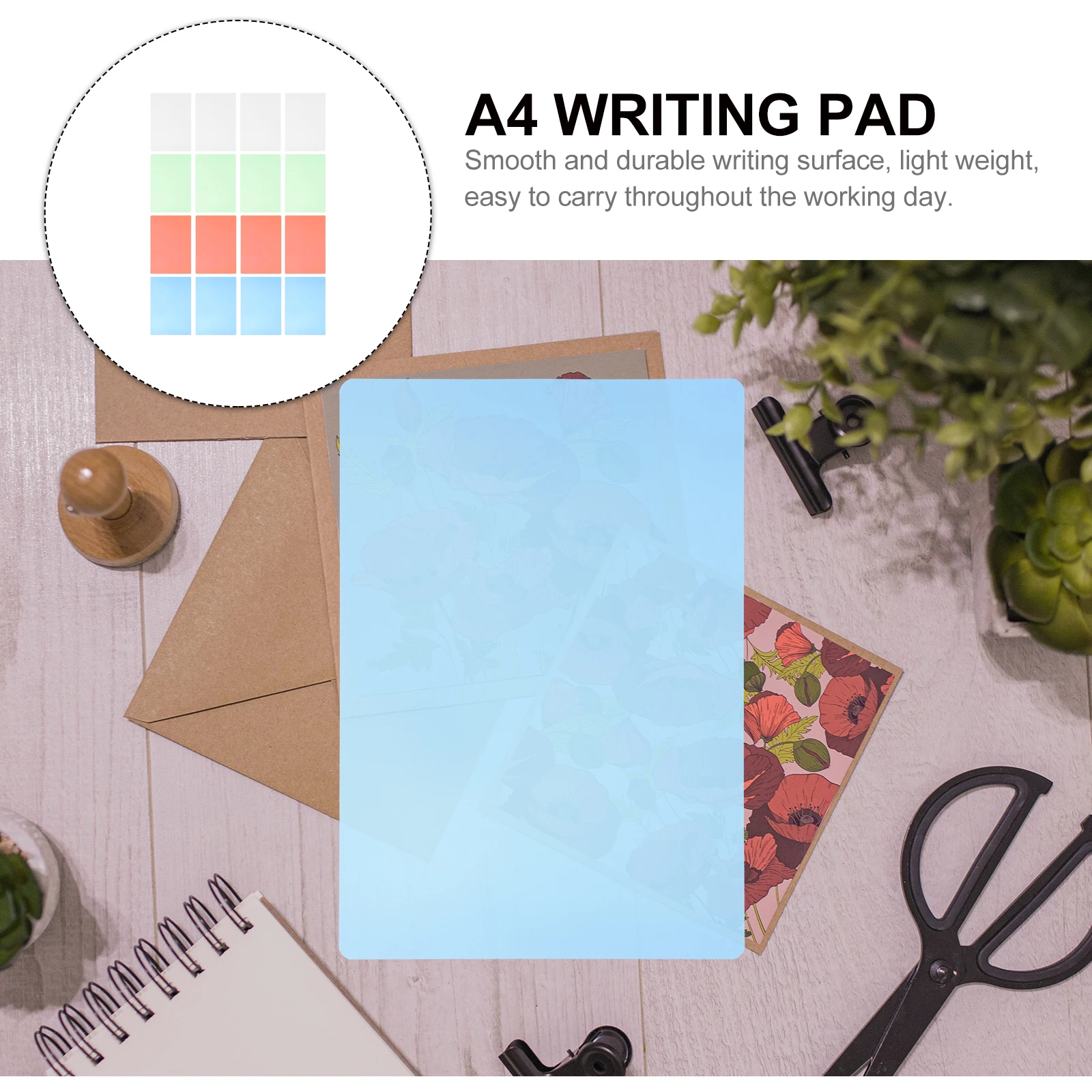 

16Pcs A4 Writing Pads Smooth Surface Reading Tools Translucent Bookmarks Easy Carry Office Supplies Mixed Color