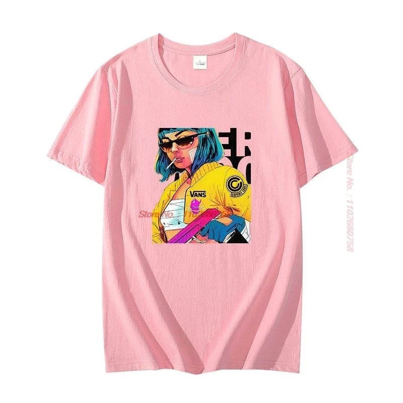 Bad Ass Girl Female Gunner Fashion Graphic T Shirts Big Size Short Sleeve T Shirt Summer High Quality Cotton Mens Print T Shirt
