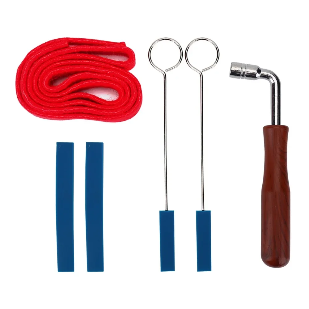 6pcs Metal & Rubber&Plastic Piano Tuning Kit​ ​Includes Mutes & Wrench​ Temperament Strip​ ​Tuning Hammer Wrench​