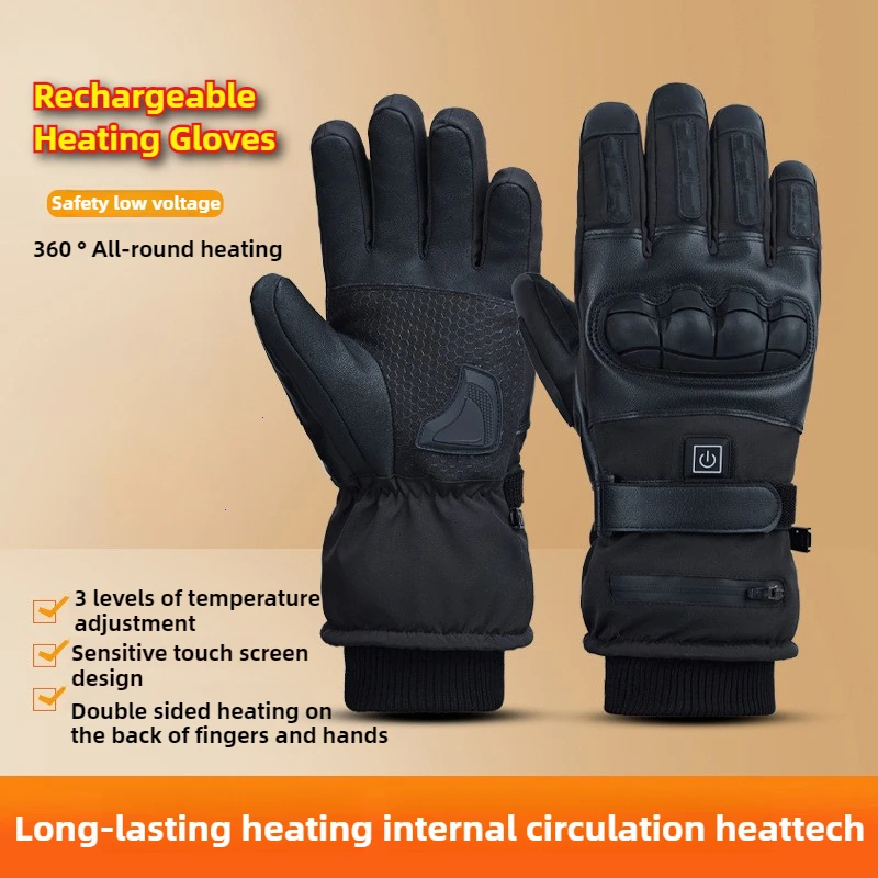 Motorcycle Riding Electric Heating Gloves Lithium Battery for Long-Lasting Warmth Winter Outdoor Duty Anti Slip Touch Screen