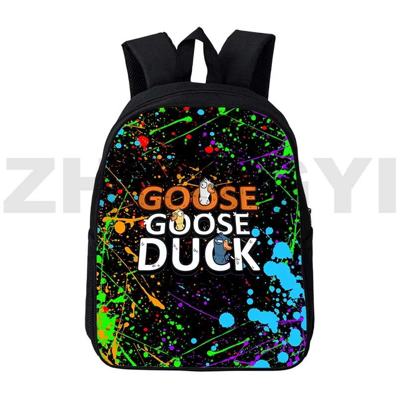 3D Printed Goose Goose Duck Backpack Classic Game School Back Pack for Boys 12/16 Inch Harajuku Japanese Bag Hiking Trekking Bag