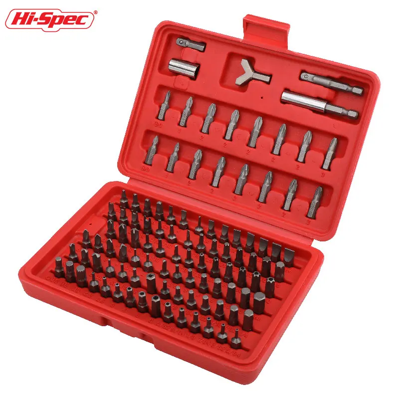 Hi-Spec Multi Combo Kit  Screwdriver Bit Head Set 100 Piece Bit Box Hss Twist Drill Set Woodworking Accessorie For Power Machine