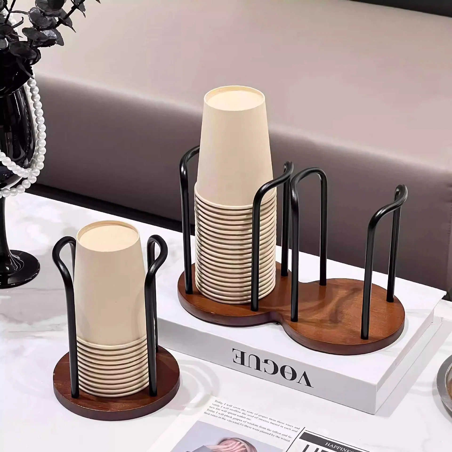 1-2 قطعة كوب فاخر للاستعمال مرة واحدة تخزين حامل أكواب شاي المياه موزع رف الرف أطول عصا القدح عرض موقف منظم منزلي