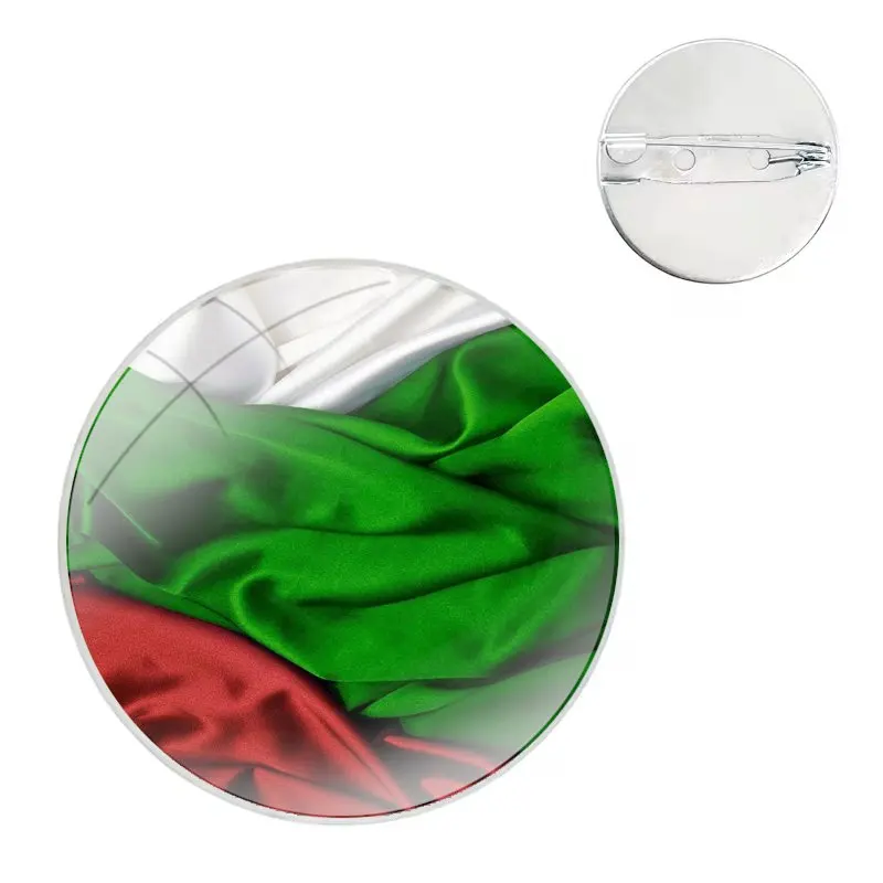 Bulgaria Flag oil paintting Pattern Pins Badge Metal Brooches For Clothes Backpack Decoration gift