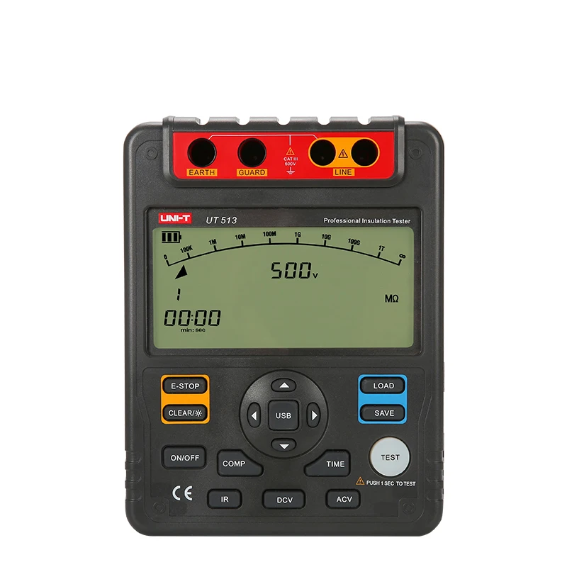 UNI-T UT513 Ac Dc USB probador de resistencia de aislamiento PI DAR análisis de registro de parámetros de medición Digital solo 1000G1.8ma