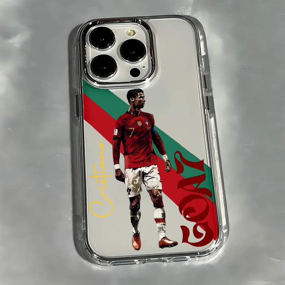 Funda transparente suave de futbolistas famosos C-CR7 para iPhone 17 16e 16 15 14 13 12 11 mini Pro Max X XR Air Plus 3