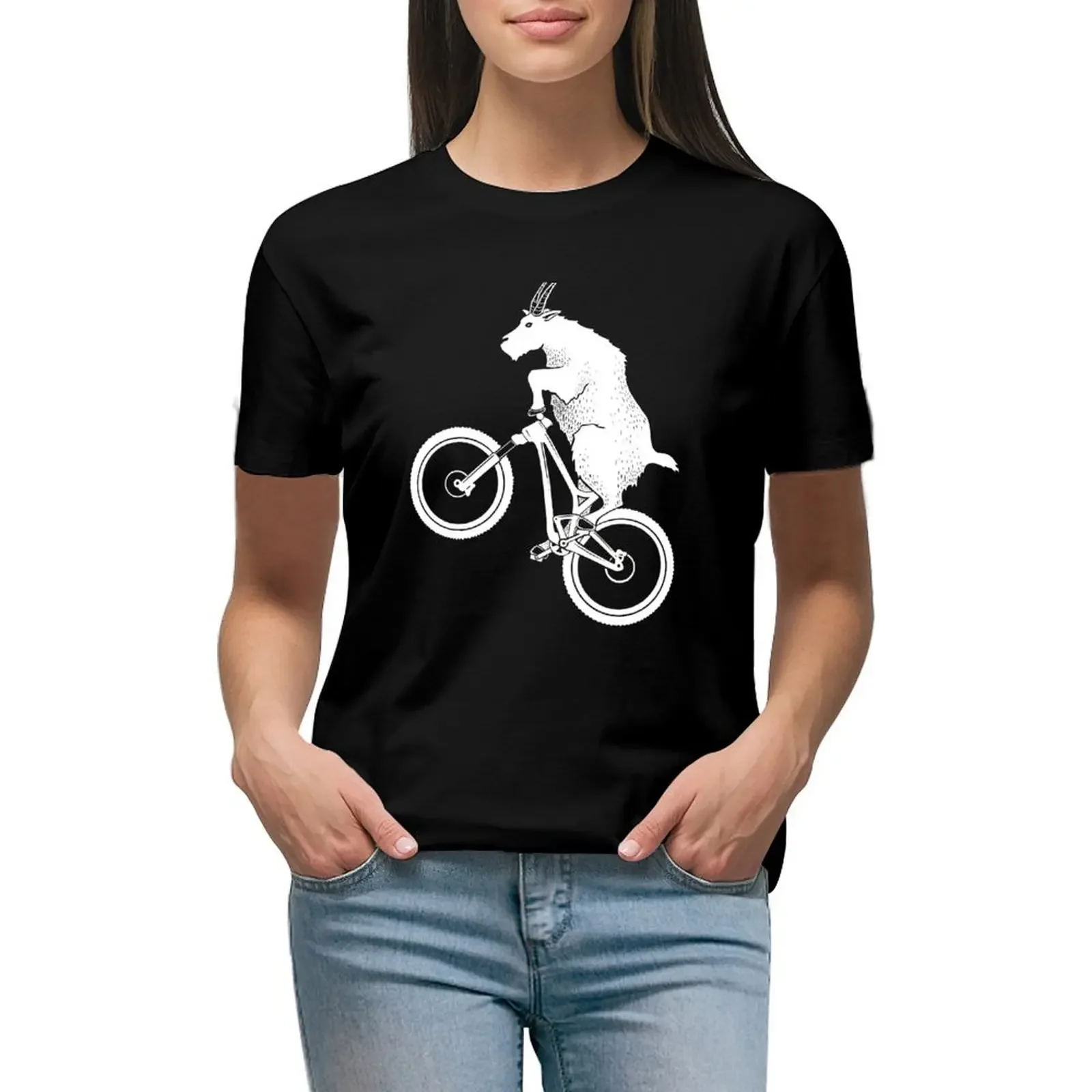 

Mountain Bike Goat T-Shirt Aesthetic clothing Female clothing kawaii clothes t shirts for Womens