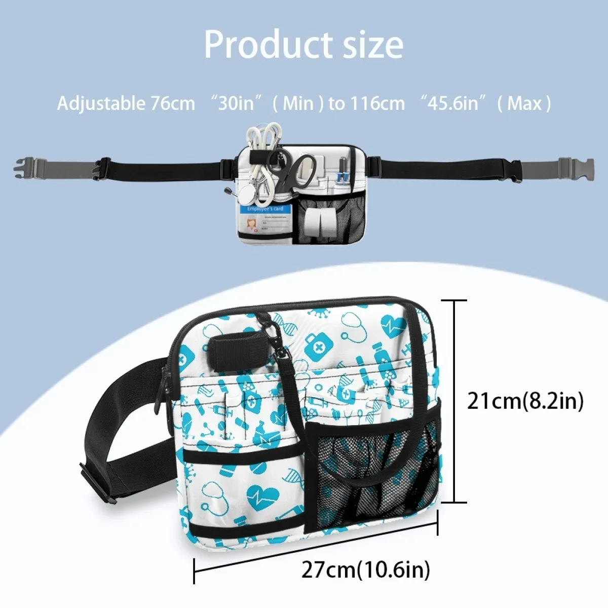 Nurse Fanny Pack Medische Apparatuur Gezondheidszorg Afdrukken Praktische Draagbare Dames Pocket Opslag Organizer Pouch Print On Demand