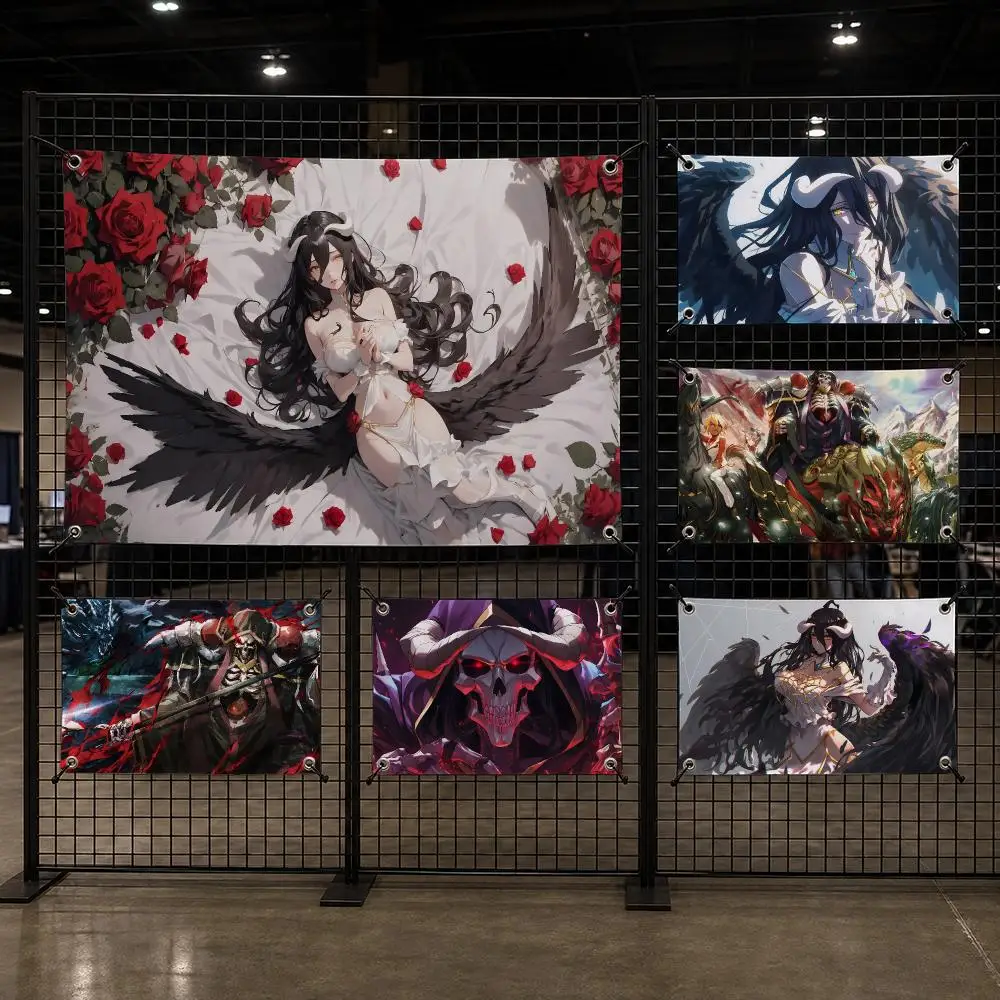 Anime O-Overlords A-Albedo Flags Interior Wall Hanging Background Art Banner Bedroom Home Living Room Outdoor Party Decor