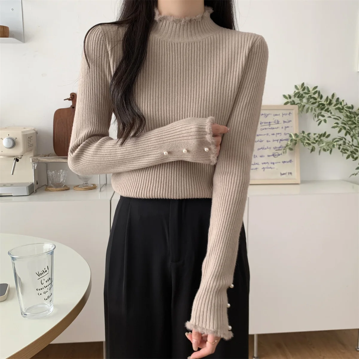 

Sweaters Jumpers Pullovers Womens Elegant Woman Sweater Long Zip Fair Isle Hot Solid Professional Business Meeting BF Y2K Lady