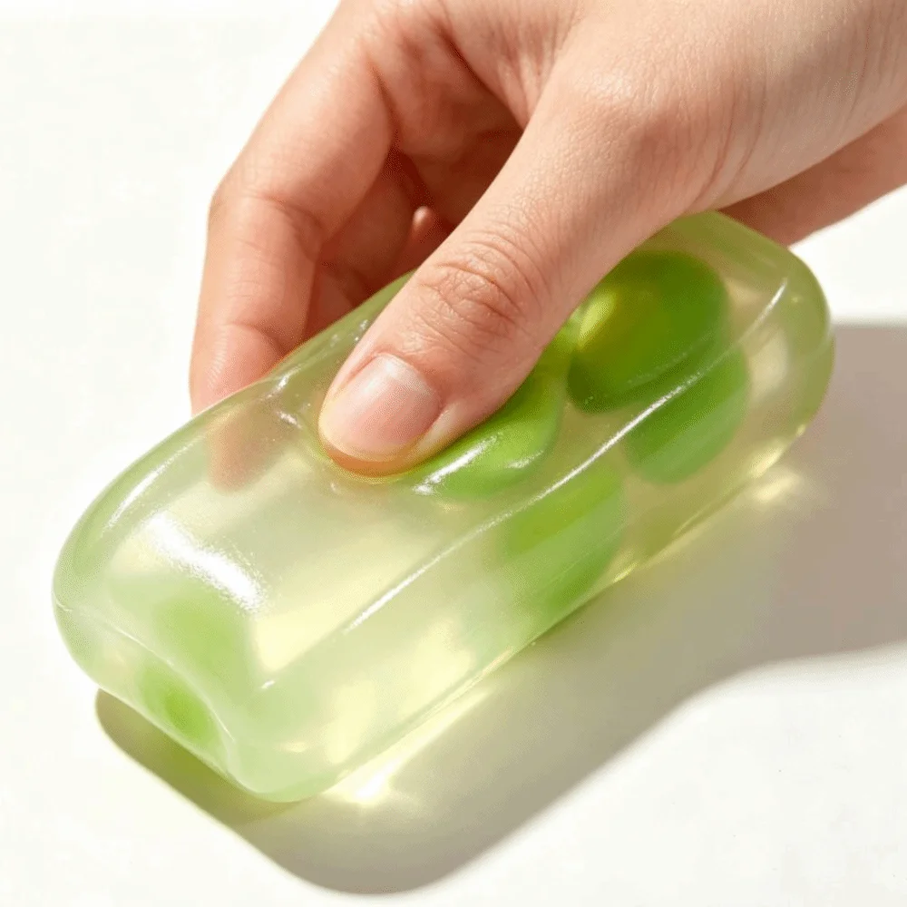 Transparent Squishy Toy Kawaii Jelly Stick Reduce Pressure Toy Fruit Jelly Strip Soft Creamy Texture Fruit Ice Cube Squishy Toy