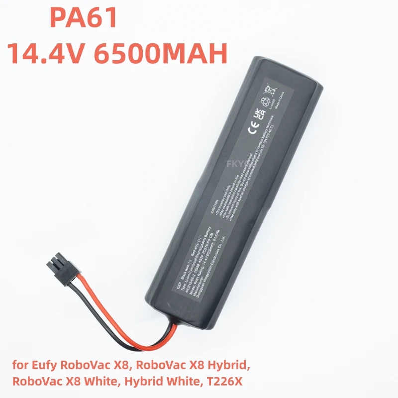 New PA61 14.4V 6500MAH Floor Sweeper Battery for Eufy RoboVac X8, RoboVac X8 Hybrid, RoboVac X8 White, Hybrid White, T226X