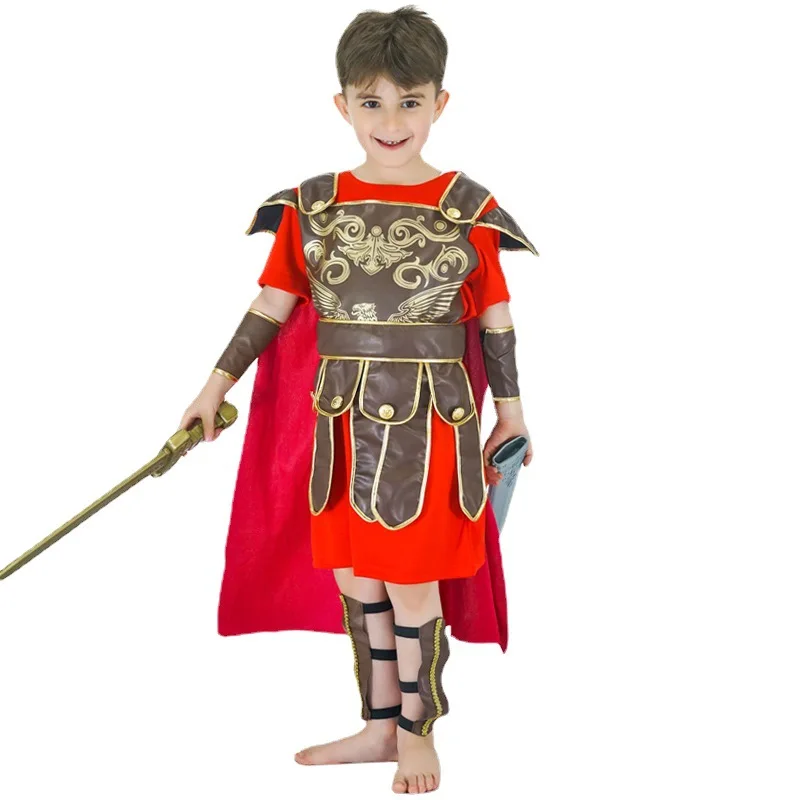 Mardi Gras เครื่องแต่งกาย Little Roman Warrior คอสเพลย์ Stagewear Party Dresses Props ไม่มีดาบ