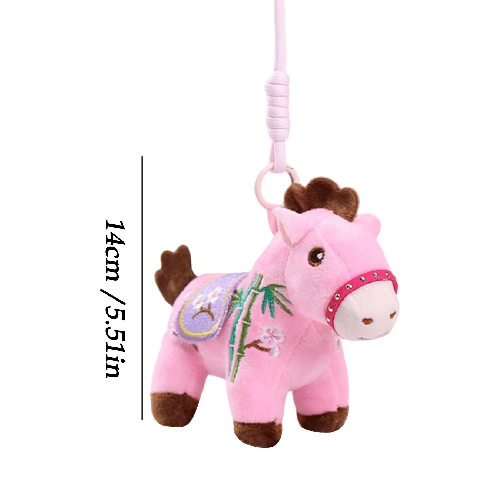 Paard sleutelhanger schattig pluche decoratie ornament 2026 gelukspaard jaar portemonnee charme knuffels nieuwjaar poppen voor rugzak nieuwjaar