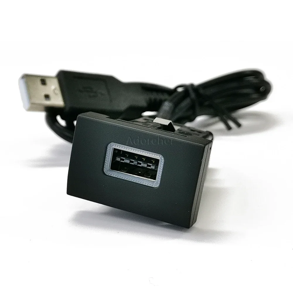 Car USB Input Adapter Socket Audio Radio U-disk Flash Socket Interface Adapter with Cable for VW Polo 2011-2013 Accessories