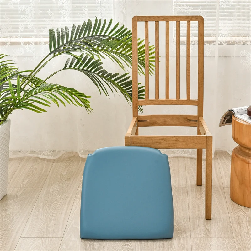 Wasserdichter Stuhlkissenbezug für Küche, Esszimmer, Ledersitzbezug, Esszimmerstuhl-Sitzkissenbezug, einfarbig – Detail 21