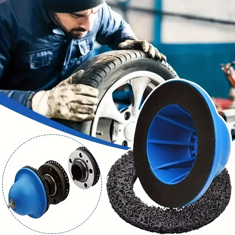 Hub and brake disc cleaning and polishing: including replaceable polishing pads, suitable for rust removal and polishing.
