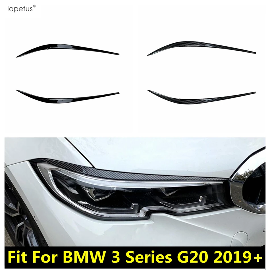 

Car Front Head Lights Lamps Eyebrow Eyelid Strip Cover Trim For BMW 3 Series G20 2019 - 2023 Black / Carbon Fiber Accessories