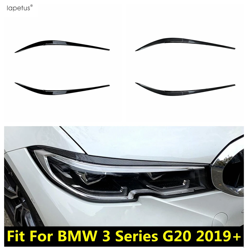 

Car Front Head Lights Lamps Eyebrow Eyelid Strip Cover Trim For BMW 3 Series G20 2019 - 2024 Black / Carbon Fiber Accessories