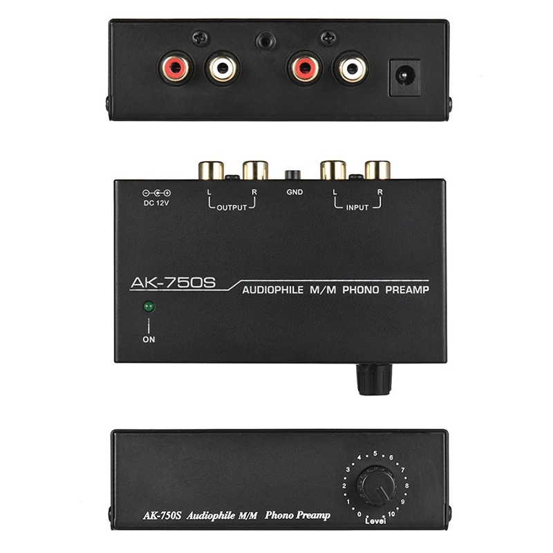 Ak-750S Phono Preamp Preamplifier Audio Amplifier LP Vinyl Turntable Amplifier Rca Input And Output(US Plug)