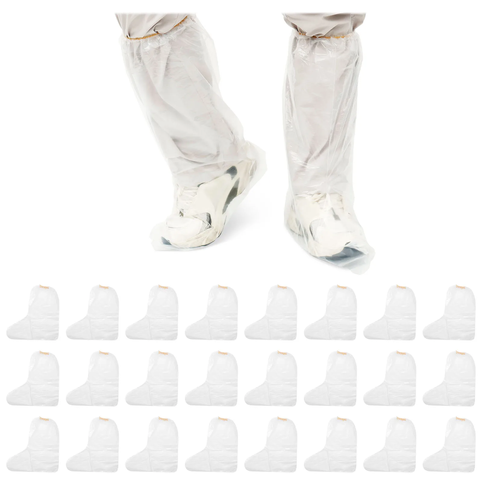 

25 пар водонепроницаемых бахил, прозрачные полиэтиленовые бахилы от дождя, нескользящие износостойкие защитные бахилы для мужчин и женщин
