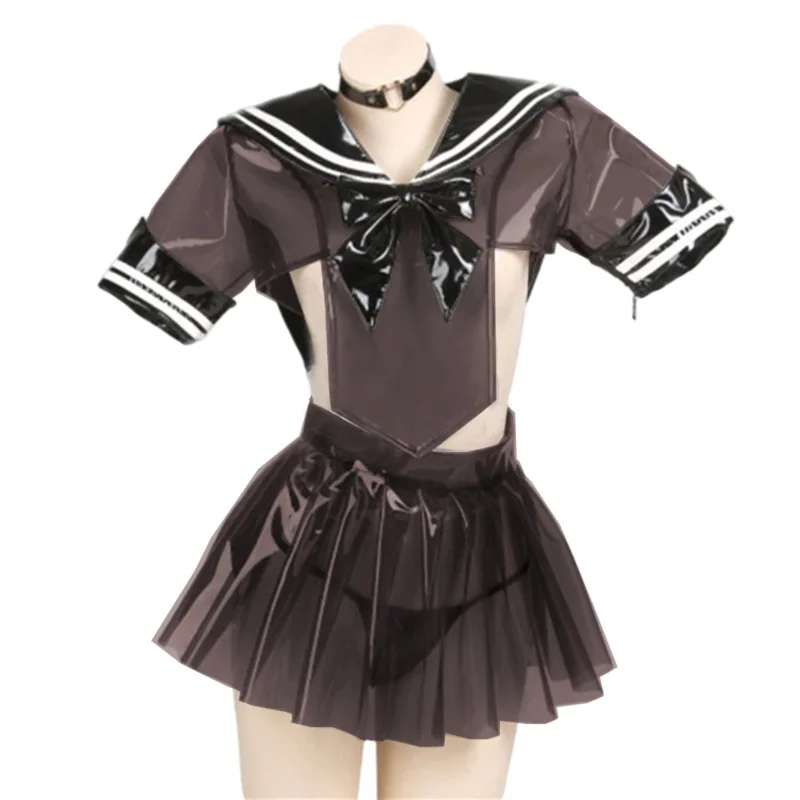 Studunt Uniform Clear PVC Japanese Style Student Girls School Uniforms Girls Navy Costume Women Sexy Navy JK Suit Sailor Outfit