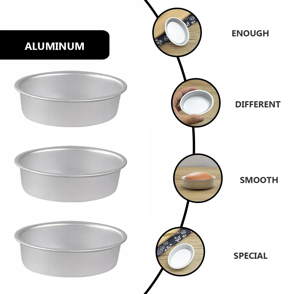 6Pcs Aluminum Alloy Oval Cake Baking Molds Non Stick Pan for Cheese Cake Bread Pudding Jelly Kitchen Use Baking Pans