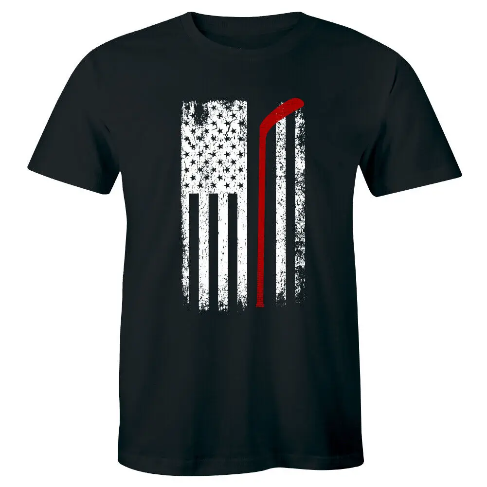 Патриотическая футболка с американским флагом для мужчин, хоккейная спортивная рубашка