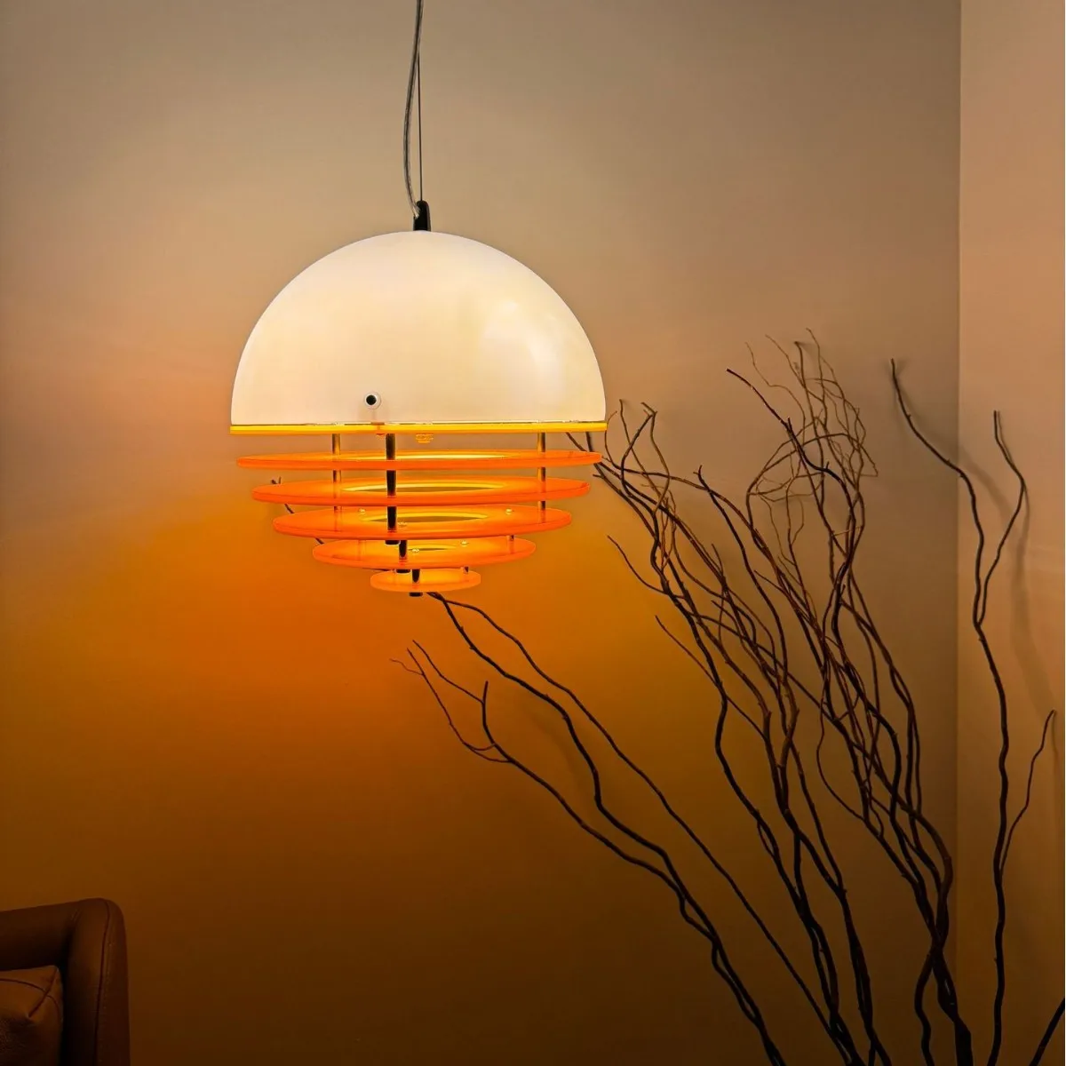 

Sunset restaurant pendant light, vintage cream style dining table, bar counter, bedside creative hanging light