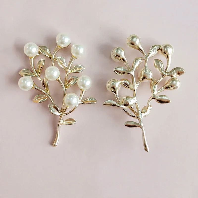 Engood 30Pcs Pearl Branches Rhinestone Button Sewing Trim & Embellishments Craft Buckle DIY Wedding Bridal Jewelry Accessories