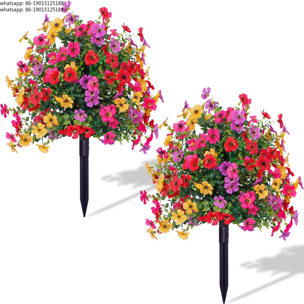 

Искусственный фиолетовый цветок для втыкания в грунт с крепежными шипами, украшение для сада, искусственный цветок для декора дома