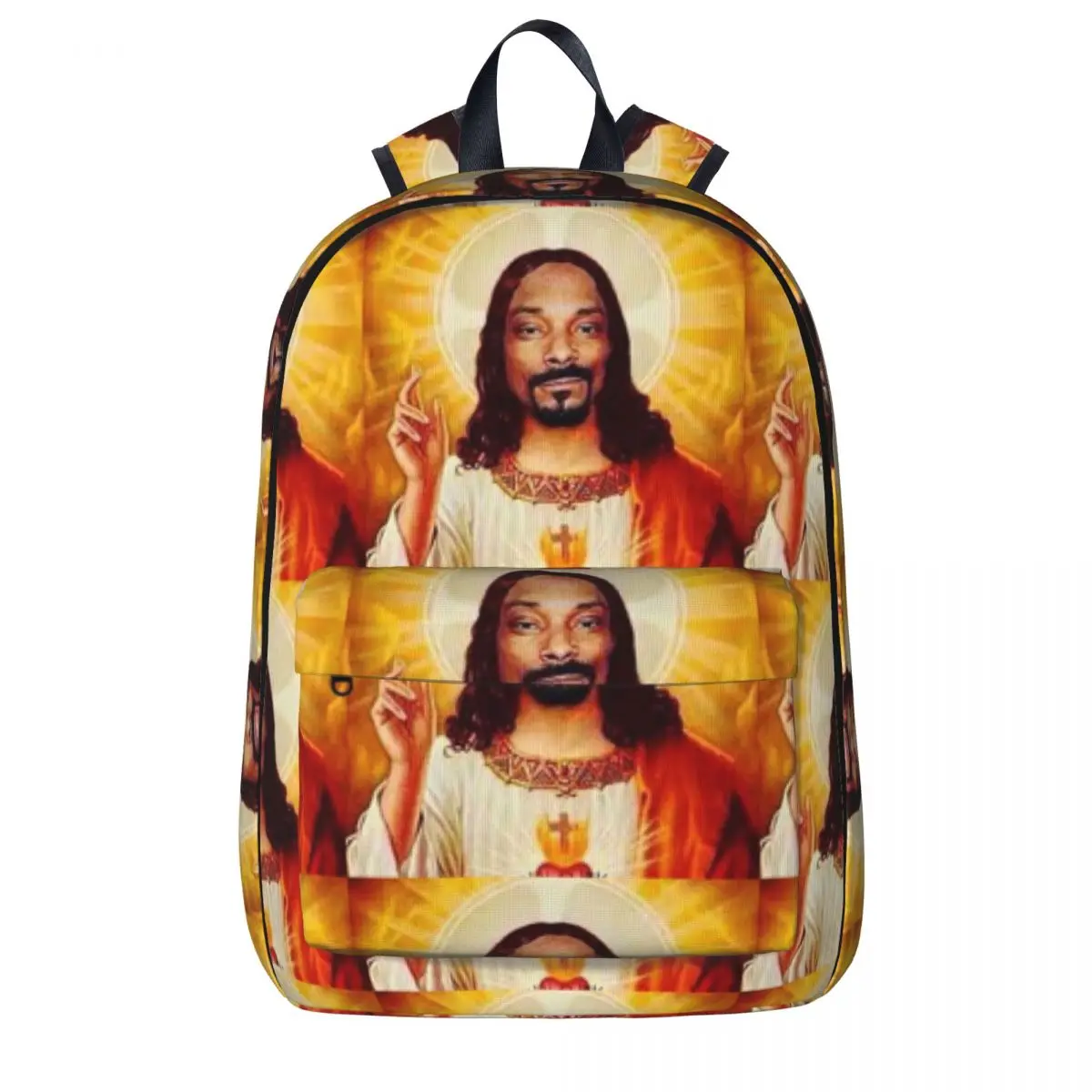 Snoop Dogg Goes Jesus Sacs à dos pour étudiants, sac de livre initié, sac à dos pour ordinateur portable, sac à dos de voyage étanche, sac d'école pour enfants