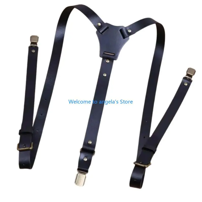 X4YC Классические ремни для подтяжек из искусственной кожи с надежным зажимом-крючком Стильный мужской аксессуар для формальной