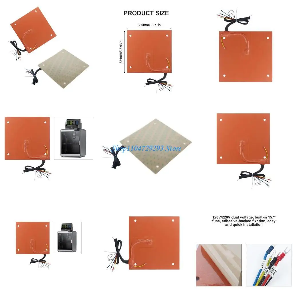 

Y2GD Professional 3D Printer Bed Heater 120V/220V 800W Silicone Pad with Holes