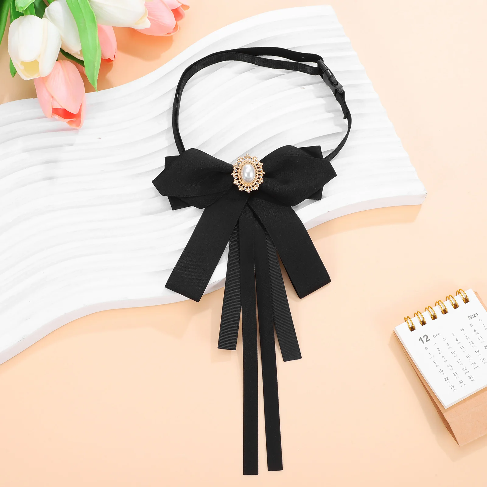 

1pcs Bow Tie For Women, Adjustable Pre-Tied Ribbon Neck Bow, Shirt Collar Accessory, Detachable Bowknot For Clothes Decor,