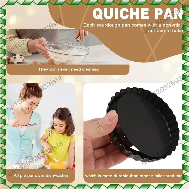 

-BOFF 6 Pack 5 Inch Mini Tart Pans With Removable Bottom Round Nonstick Quiche Pan, Heavy Duty Fluted Side Pie Tart Molds
