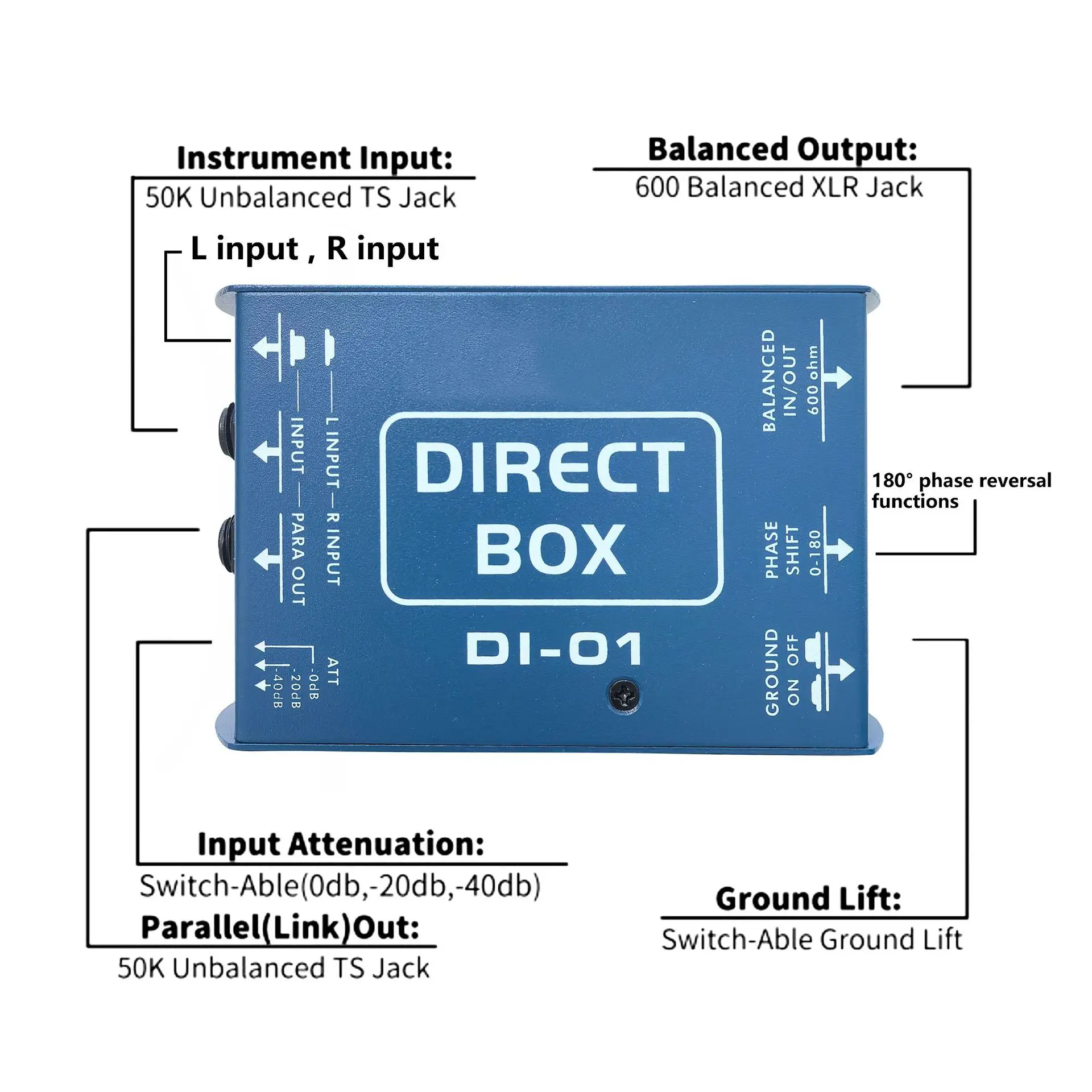 DIBOX Impedance Transformation DI Audio Isolator DI Effect Device Passive DI Box Electronic Music Special