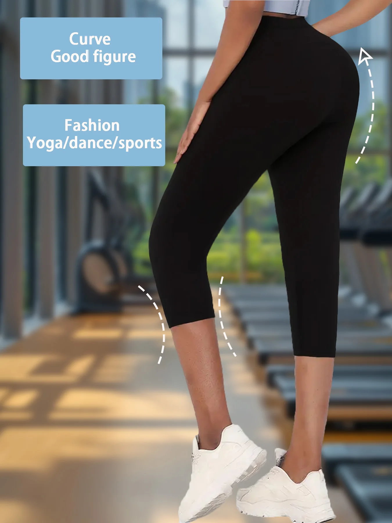 Black High-Waist Slimming Yoga Pants Fitness Running Seven-Foot Bottoms for Gym Suitable Tight Base Layer Pants Tummy Control