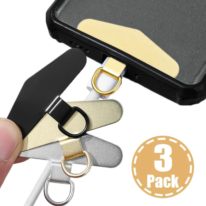 Stainless Steel Phone Gaskets Ultra-thin Phone Lanyard Patch Replacement Tether Tabs for Crossbody Hanging Rope Strap Metal Pads