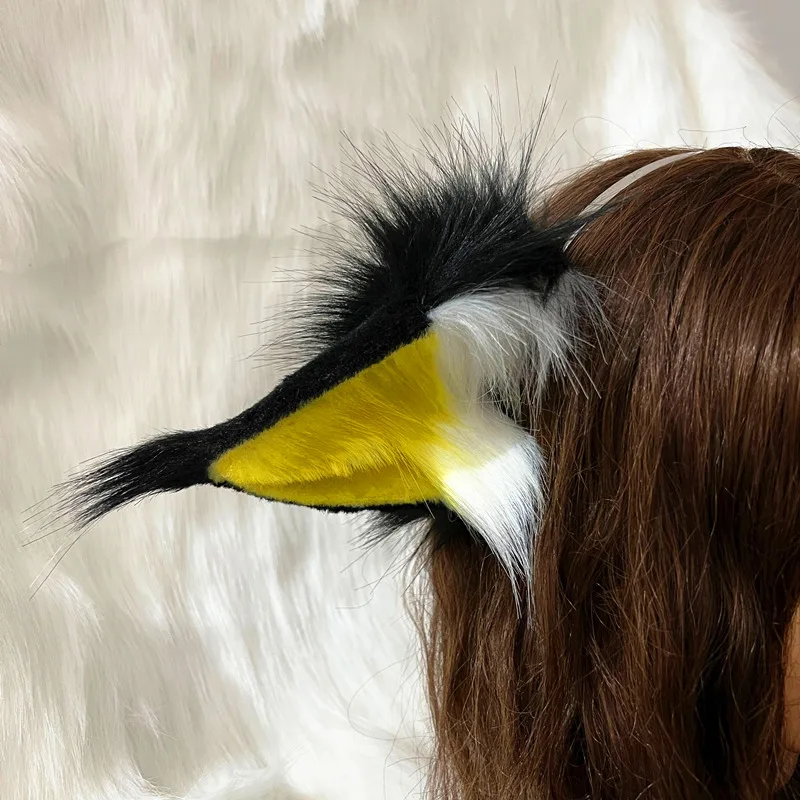 Soraka feito à mão preto branco amarelo gato raposa orelhas de ovelha hairhoop headwear besta cosplay acessórios para menina cosplay