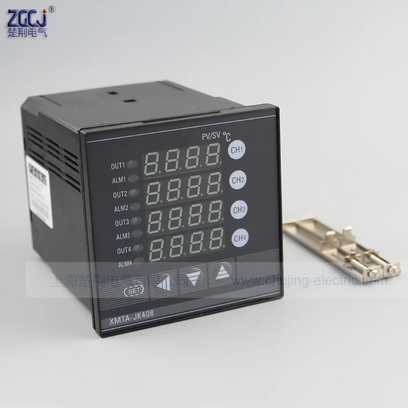 CJA-8400 Multifuncion 4 ways PT100 temperature controller RELAY output 4 channels digital thermostat can connect with 4 sensors