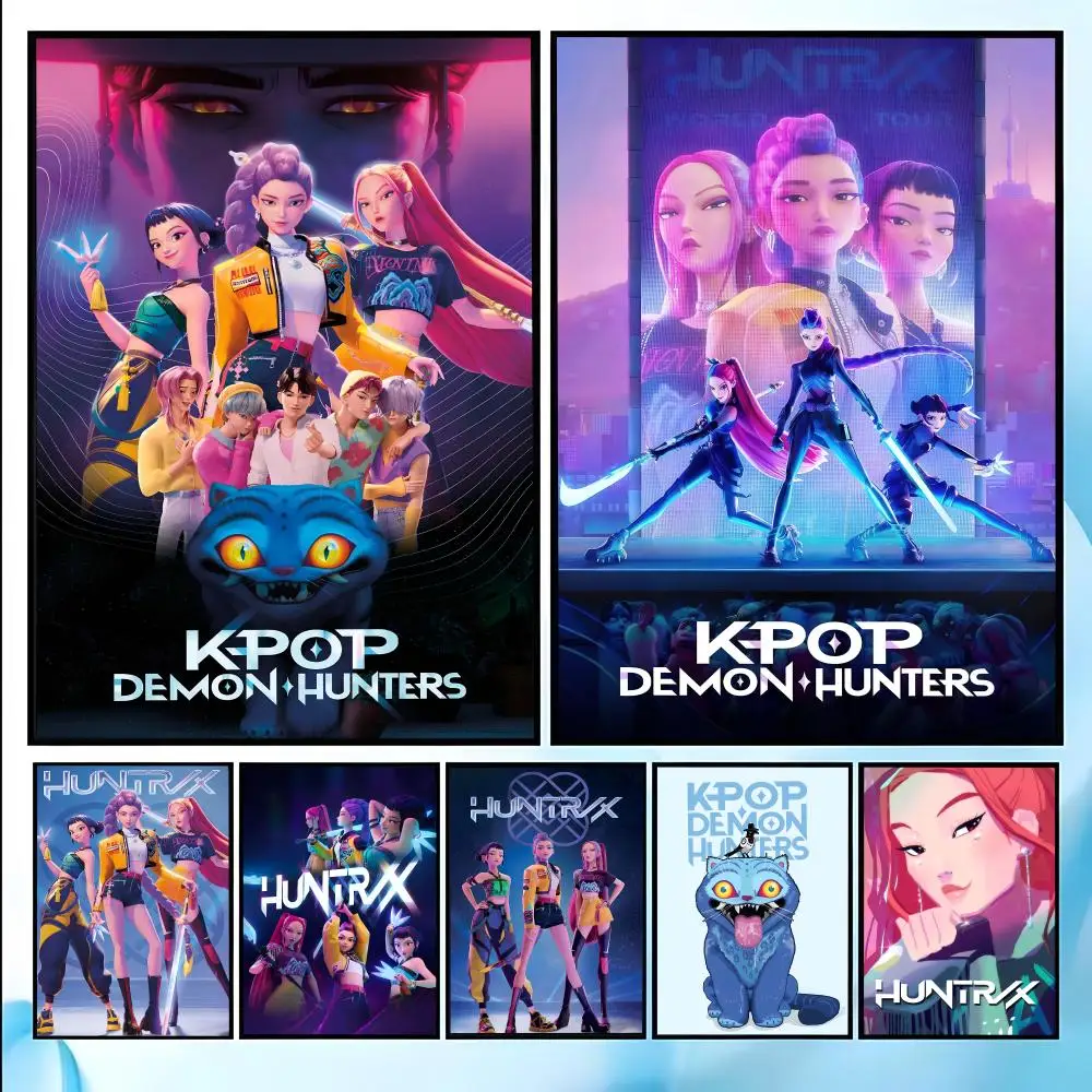 Постер KPop Demon Hunters HD Art, водонепроницаемый, для дома, гостиной, спальни, бара, эстетическое украшение