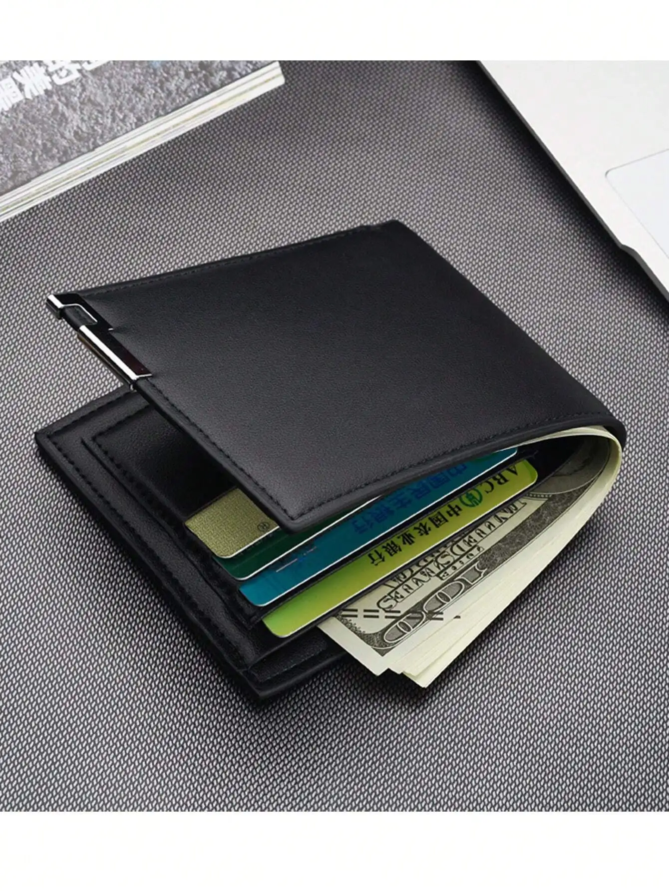 Hot Sale New Men's Short Wallet Metal Edge Youth Style Horizontal Clutch Fashion Card Holder