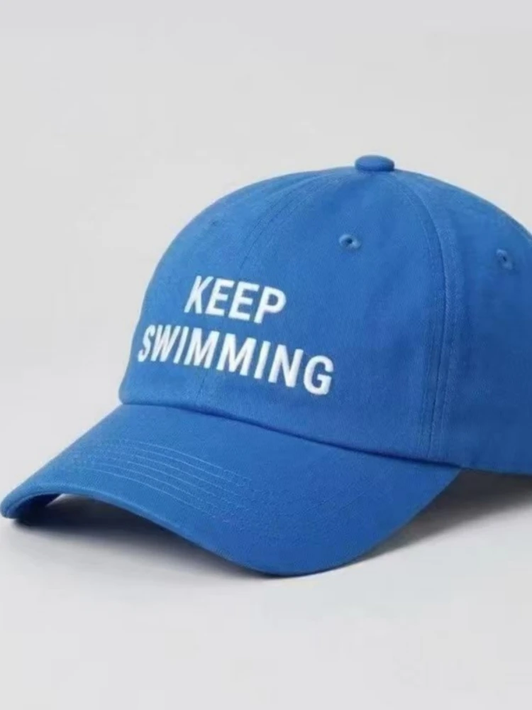 BT keep Swimming New Letter Embroidery Baseball Caps For Men And Women Fashionable Sunscreen Soft Top Hat Duckbill Cap view 6