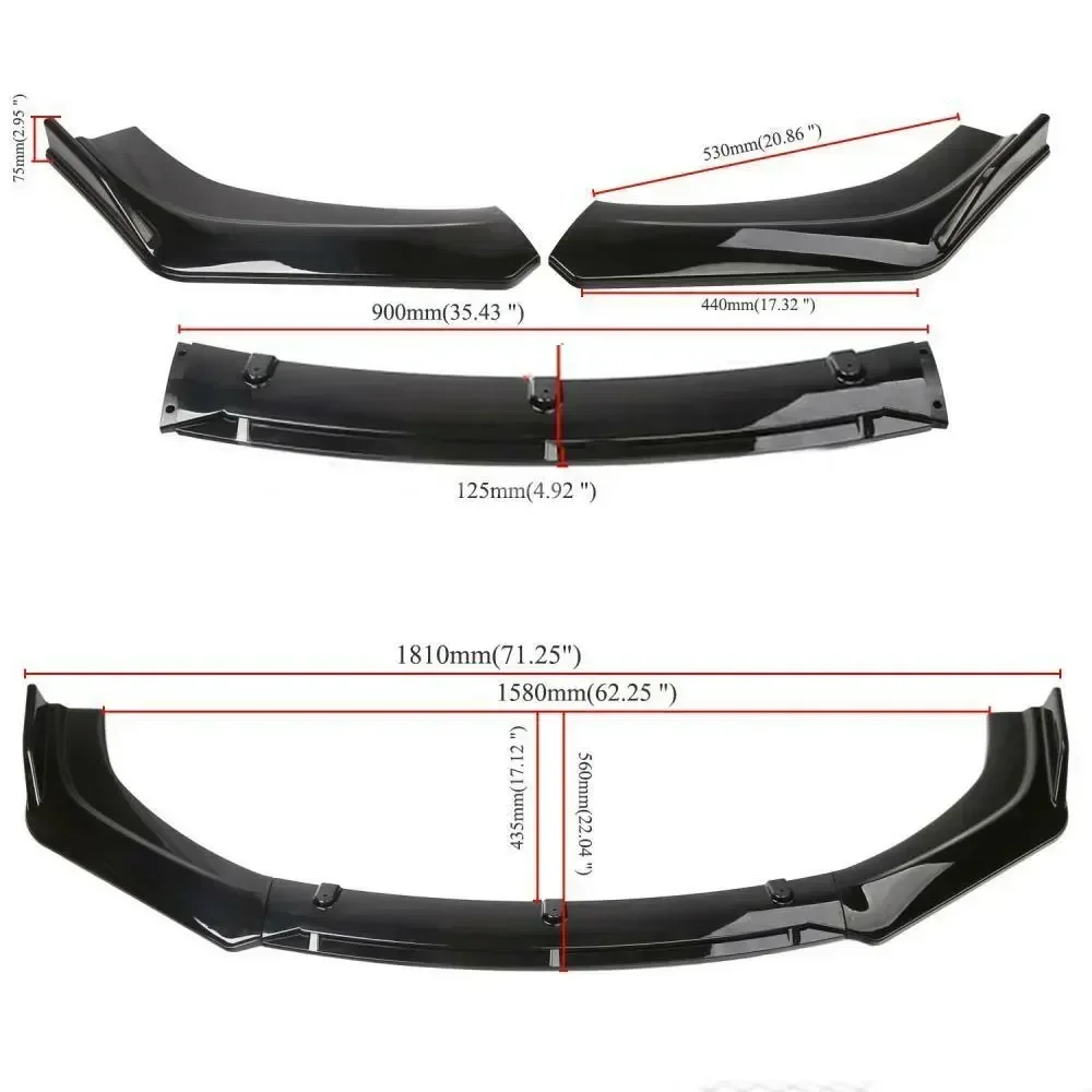 

Универсальный автомобильный передний бампер, сплиттер для губ, подбородка, спойлер, комплект кузова, диффузор, защитная защита для Kia K5 Optima K5 05-20, карбоновый черный