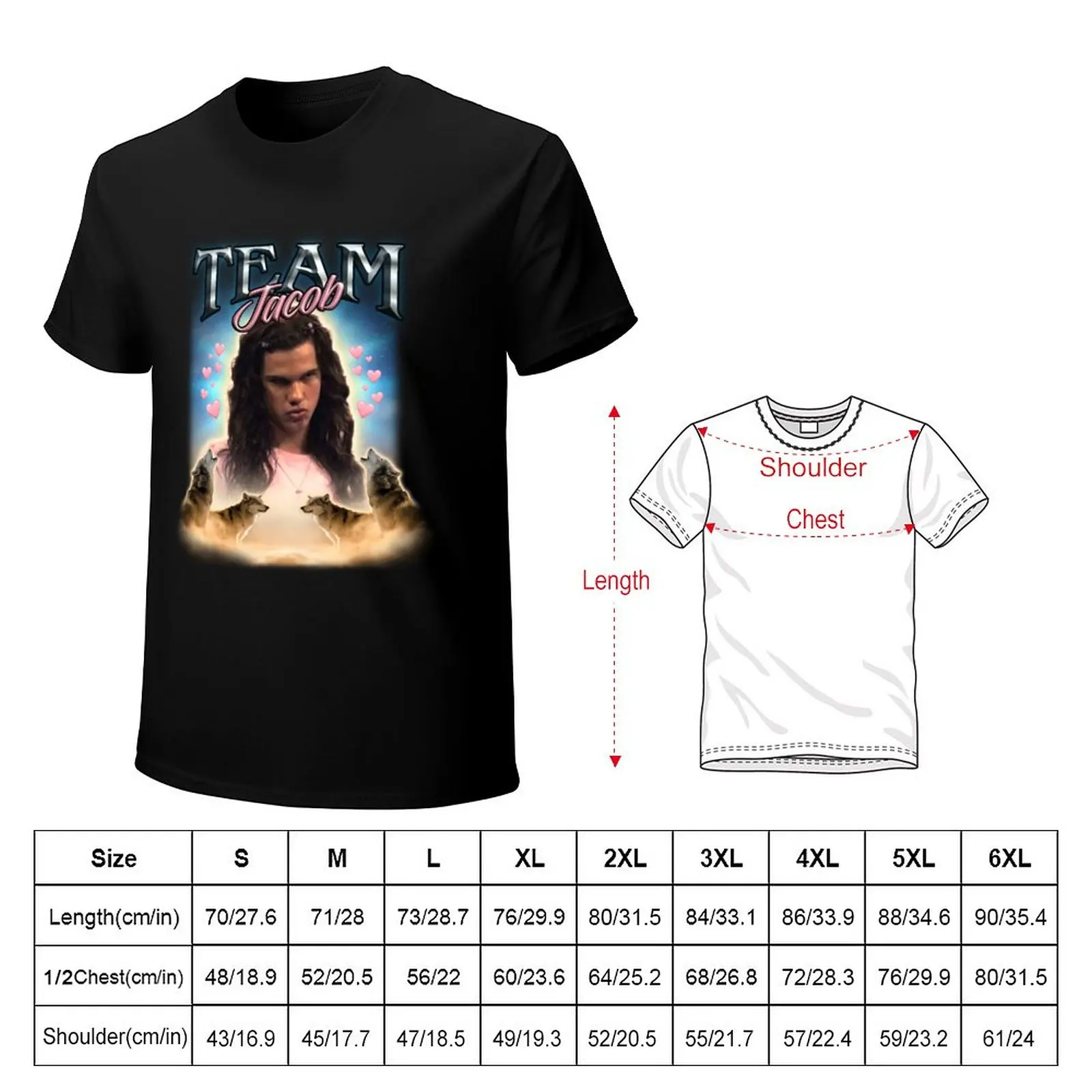 Team Jacob Twilight Cursed Fan Collage T-Shirt quick-drying t-shirt Short sleeve boys white t shirts funny t shirts for men