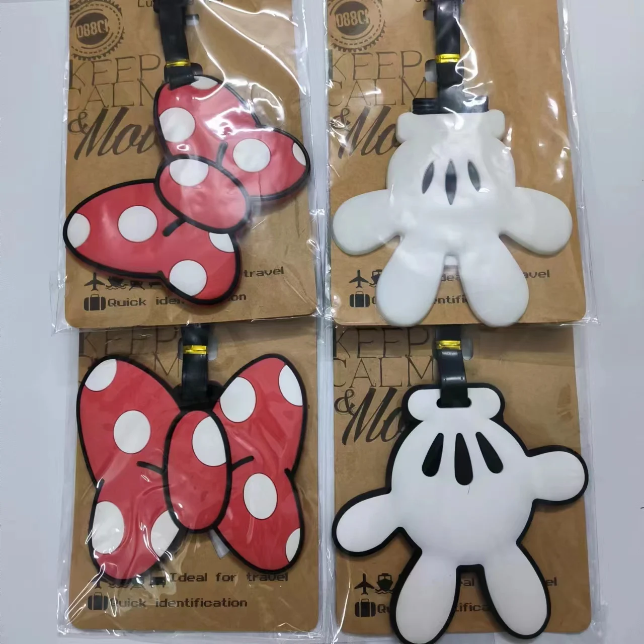 Travel Accessories Luggage Tag Cute Cartoon Mickey Minnie PVC Suitcase ID Addres Holder Baggage Boarding Tags Portable Label