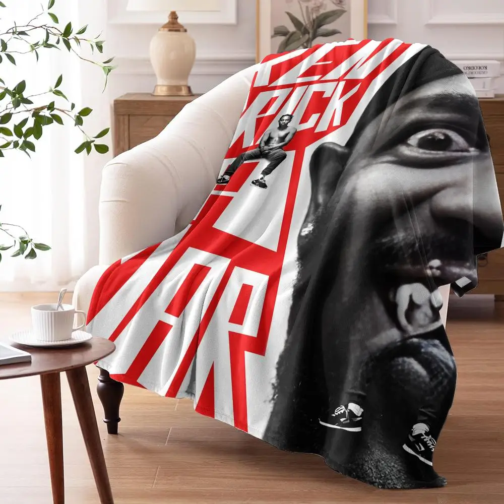 Rapper K-Kendrick Lamar Duckworth Throw 240G Lightweight Throw Blanket Soft Cozy Fleece Blanket for Sofa Bed Home Decor