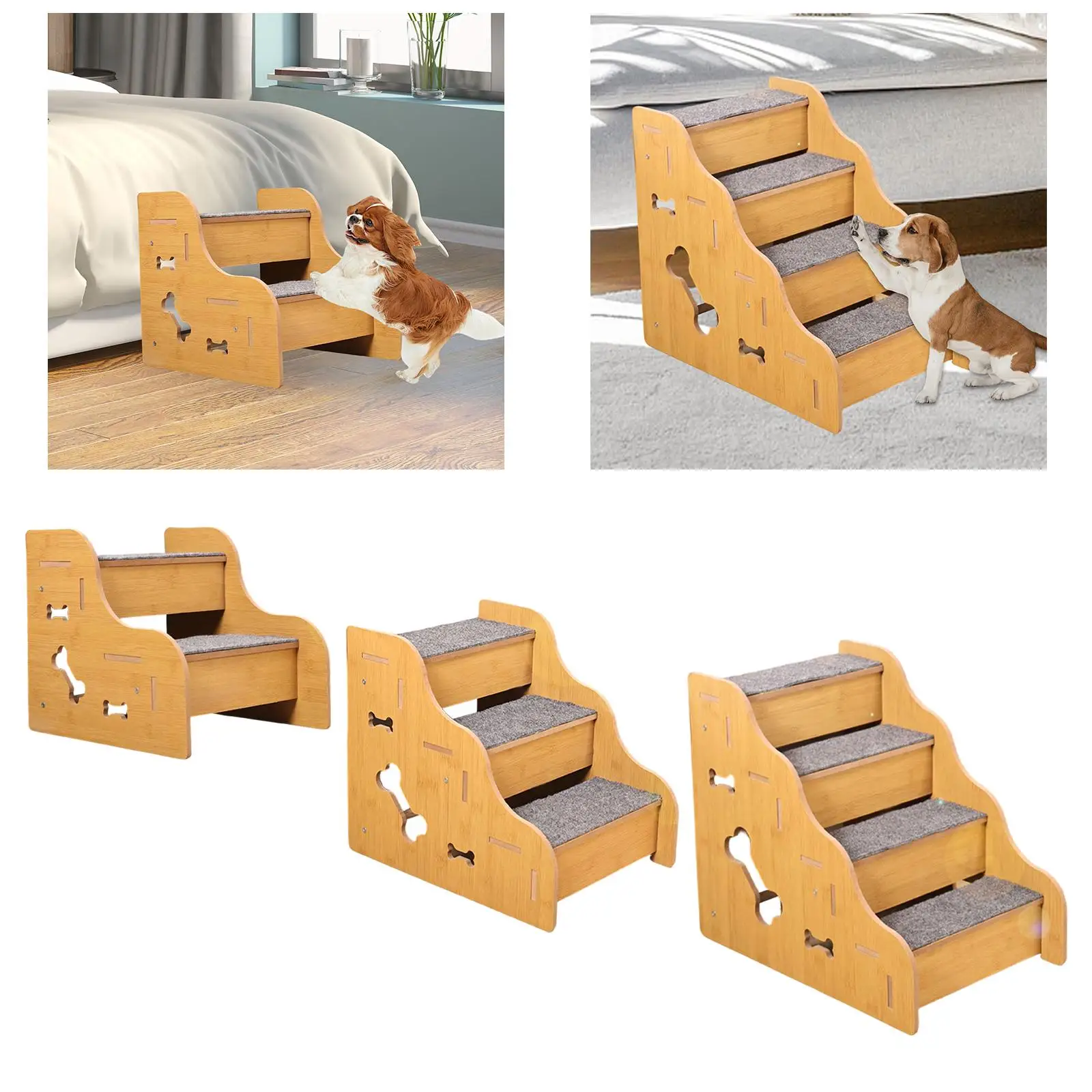 

Pet Stairs MDF Anti Slip Steps for Dog Cat Climbing Bed Couch Sofa Ladder for Small Animals